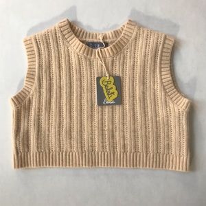 NWT Belati Cream Pointelle Vest, Size 7.